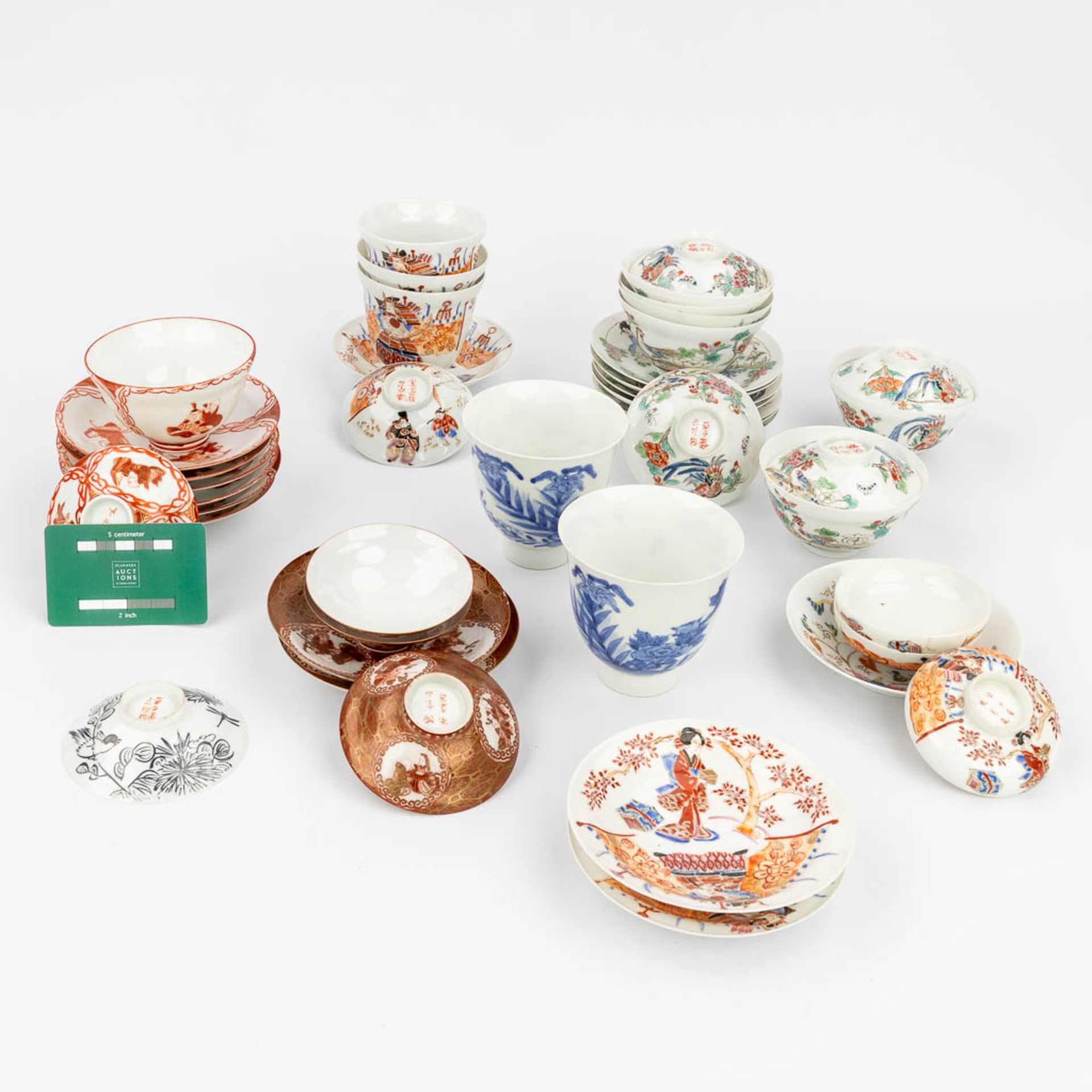 A large collection of bowls and saucers, eggshell porcelain, Japan, 20th C. (H:9 x D:9 cm) - Image 2 of 24