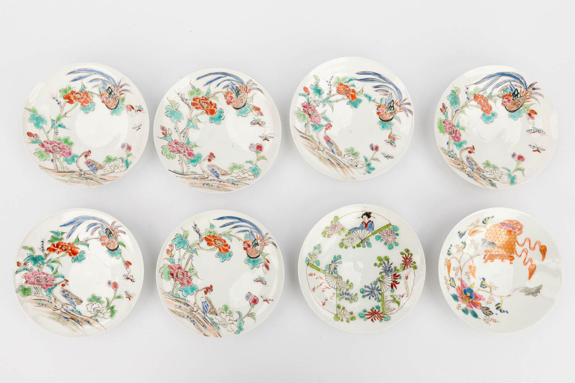 A large collection of bowls and saucers, eggshell porcelain, Japan, 20th C. (H:9 x D:9 cm) - Image 7 of 24