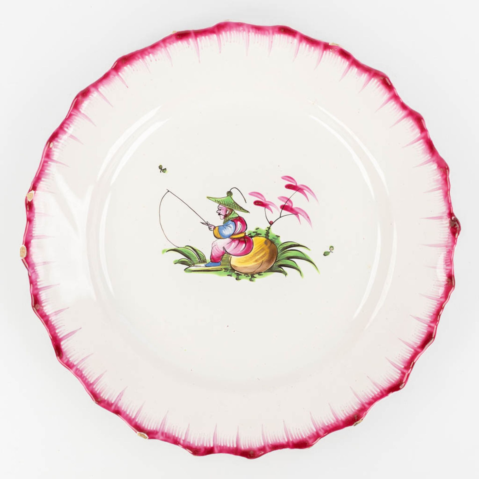Faience De l'Est, a large collection of 24 plates with hand-painted flower decor. (D:22,5 cm) - Bild 4 aus 28