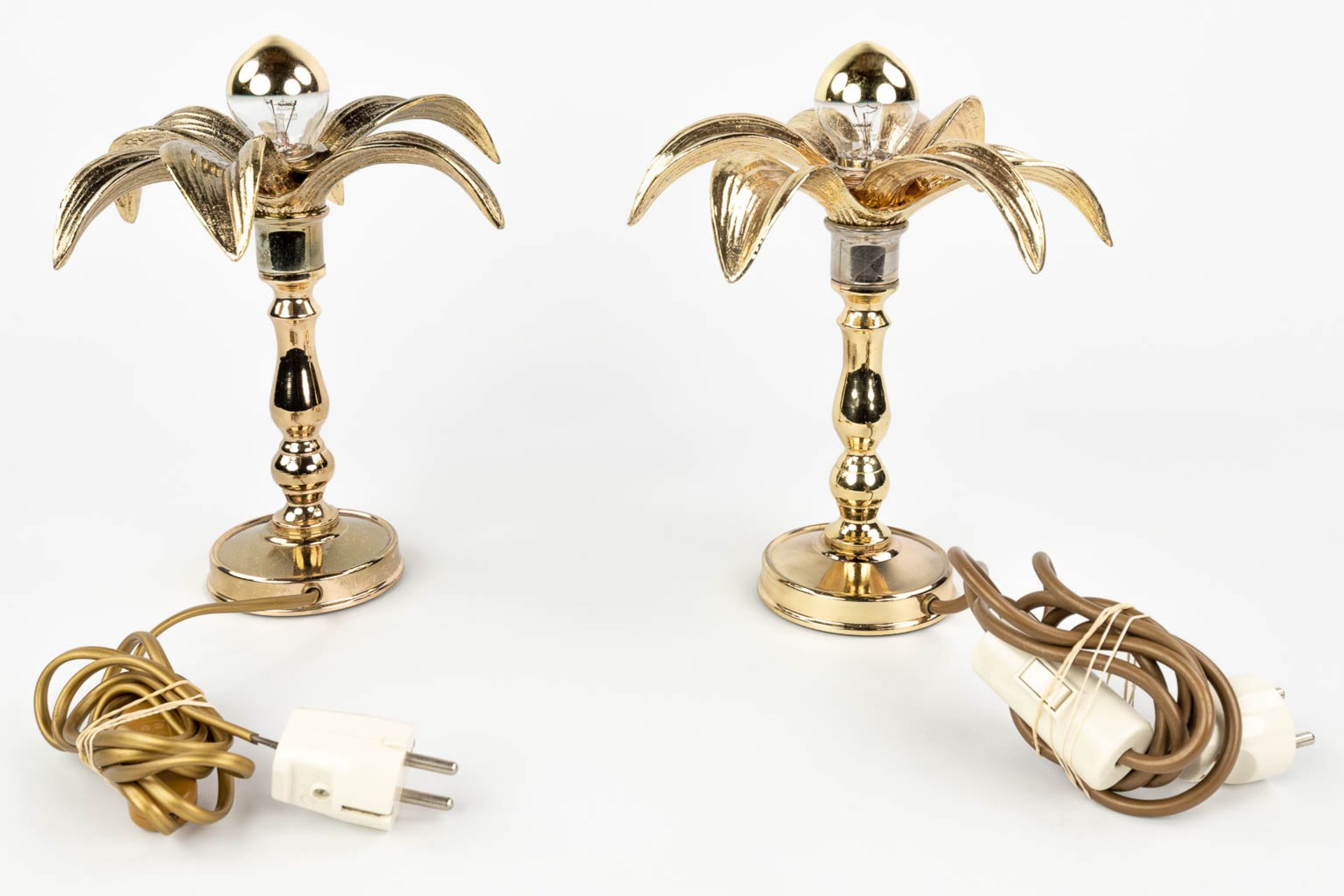A pair of table lamps in the shape of a palm tree (H:25,5 x D:22 cm) - Image 8 of 14