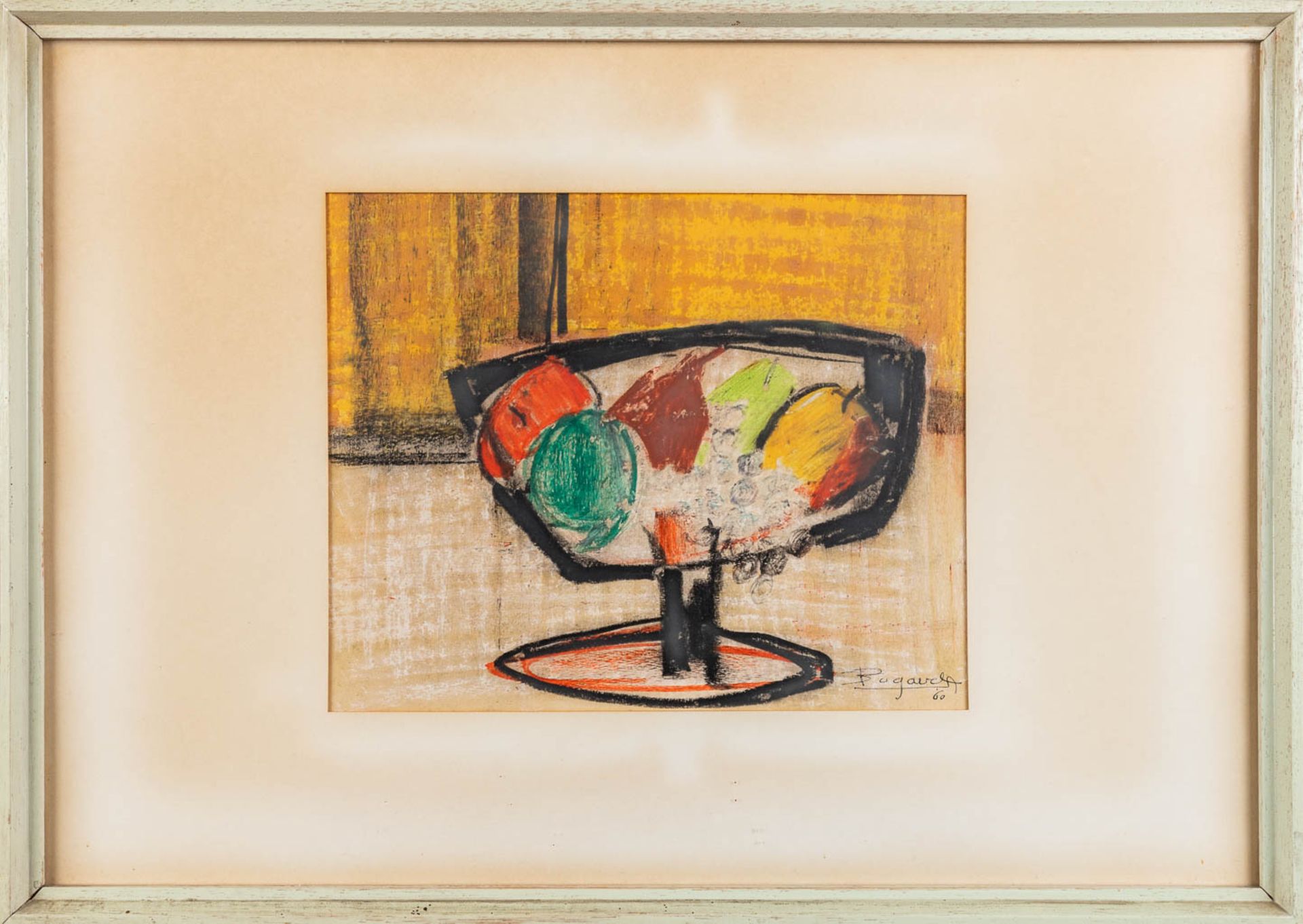 AndrŽ BOGAERT (1920-1986) 'still life with fruit bowl' oil on panel. 1960 (W:26 x H:21 cm) - Image 3 of 5