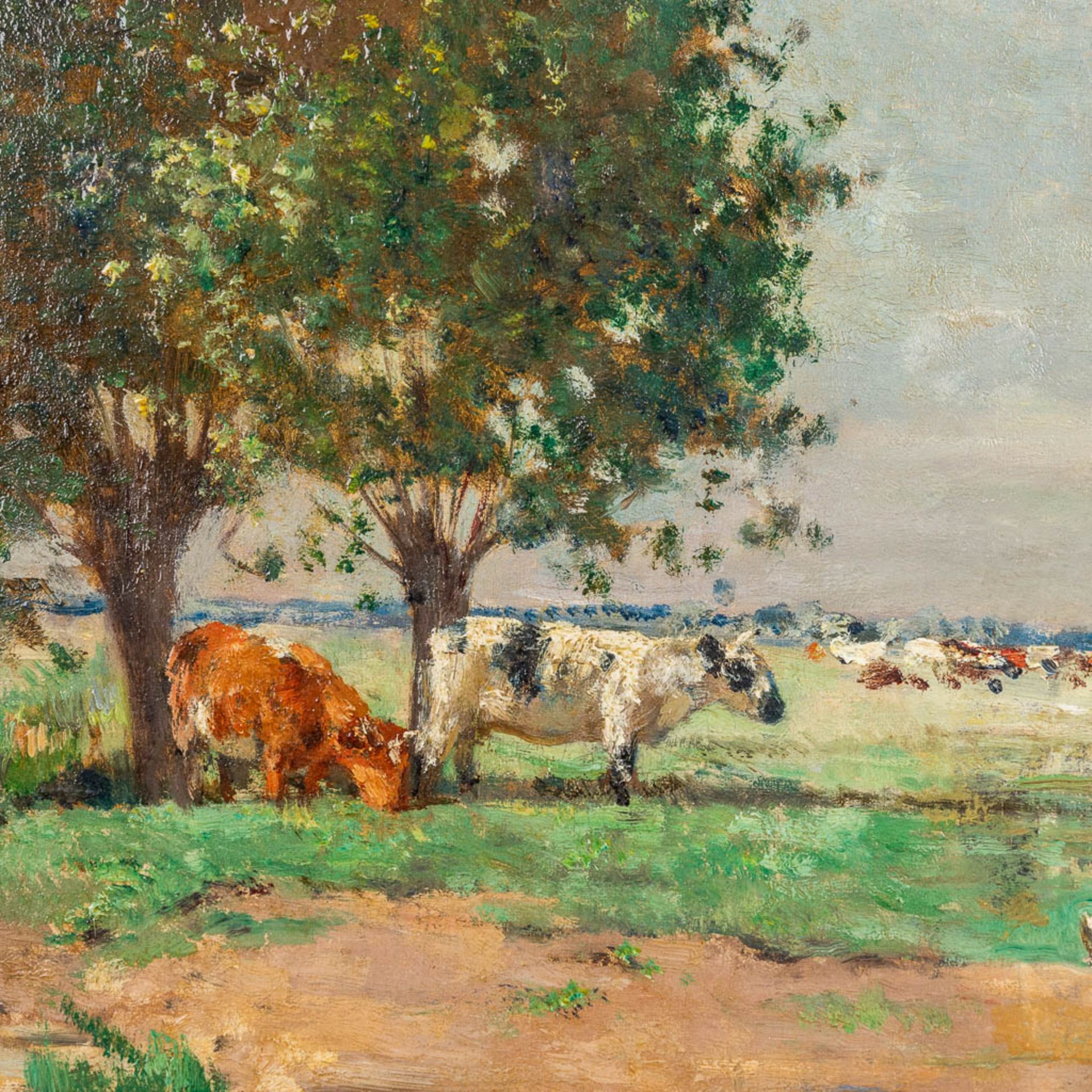 Alfred VERWEE (1838-1895) 'Koeien bij de drinkpoel' oil on canvas. (W:82 x H:60 cm) - Bild 4 aus 14