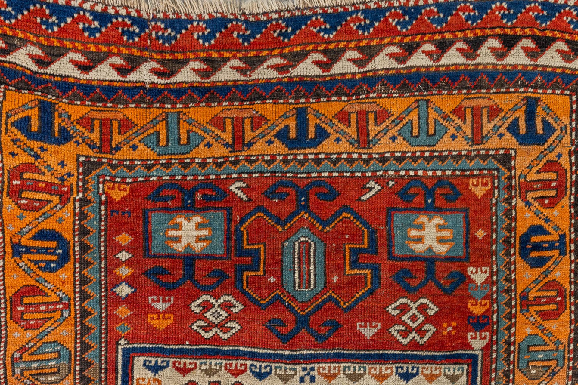 An oriental hand-made carpet. Kazak Caucasian. (L:175 x W:122 cm) - Image 4 of 9