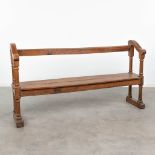 An antique bench made of oak. 19th century. (L:35 x W:164 x H:87 cm)