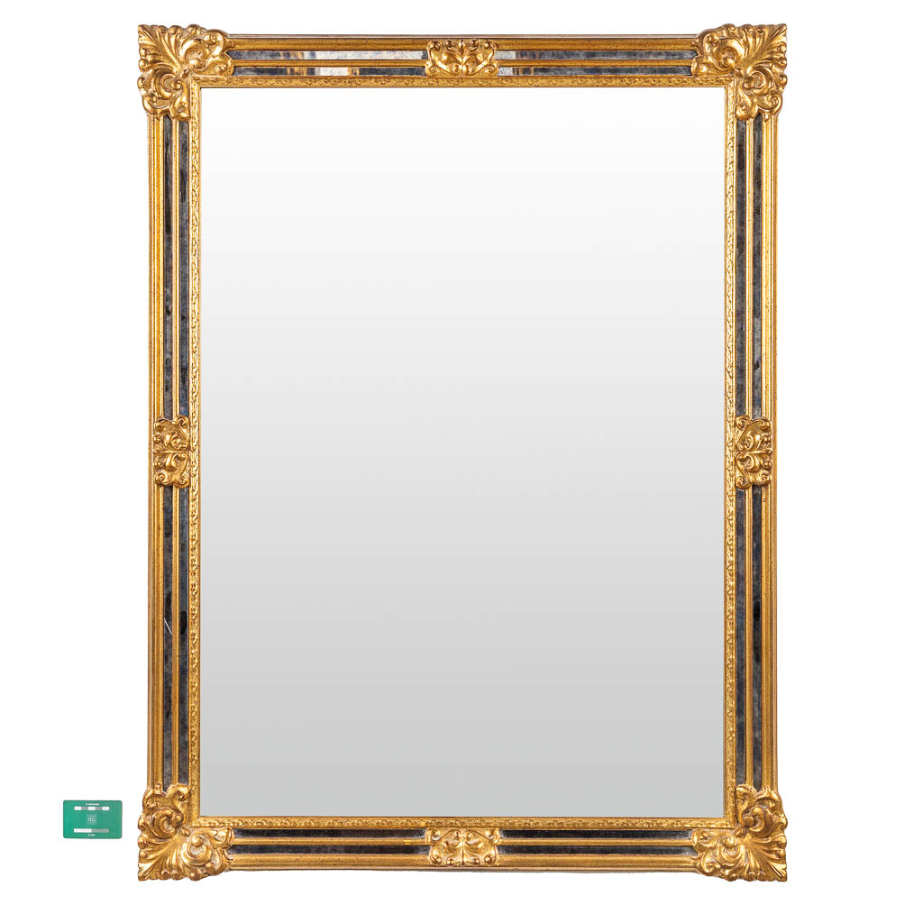 Deknudt, a gold-plated mirror with fumŽ glass rims. (W:88 x H:118 cm) - Image 2 of 9