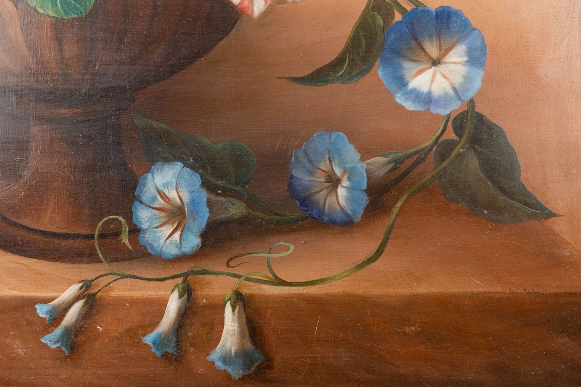 B. LAUNAY (XIX) 'Flower Vase', an antique painting, oil on canvas. 19th C. (W:66 x H:81 cm) - Bild 8 aus 10