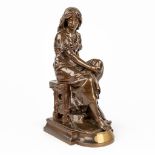 Eugne Antoine AIZELIN (1821-1902) 'Mignon' a statue, patinated bronze. 19th C. (L:23 x W:17 x H:40