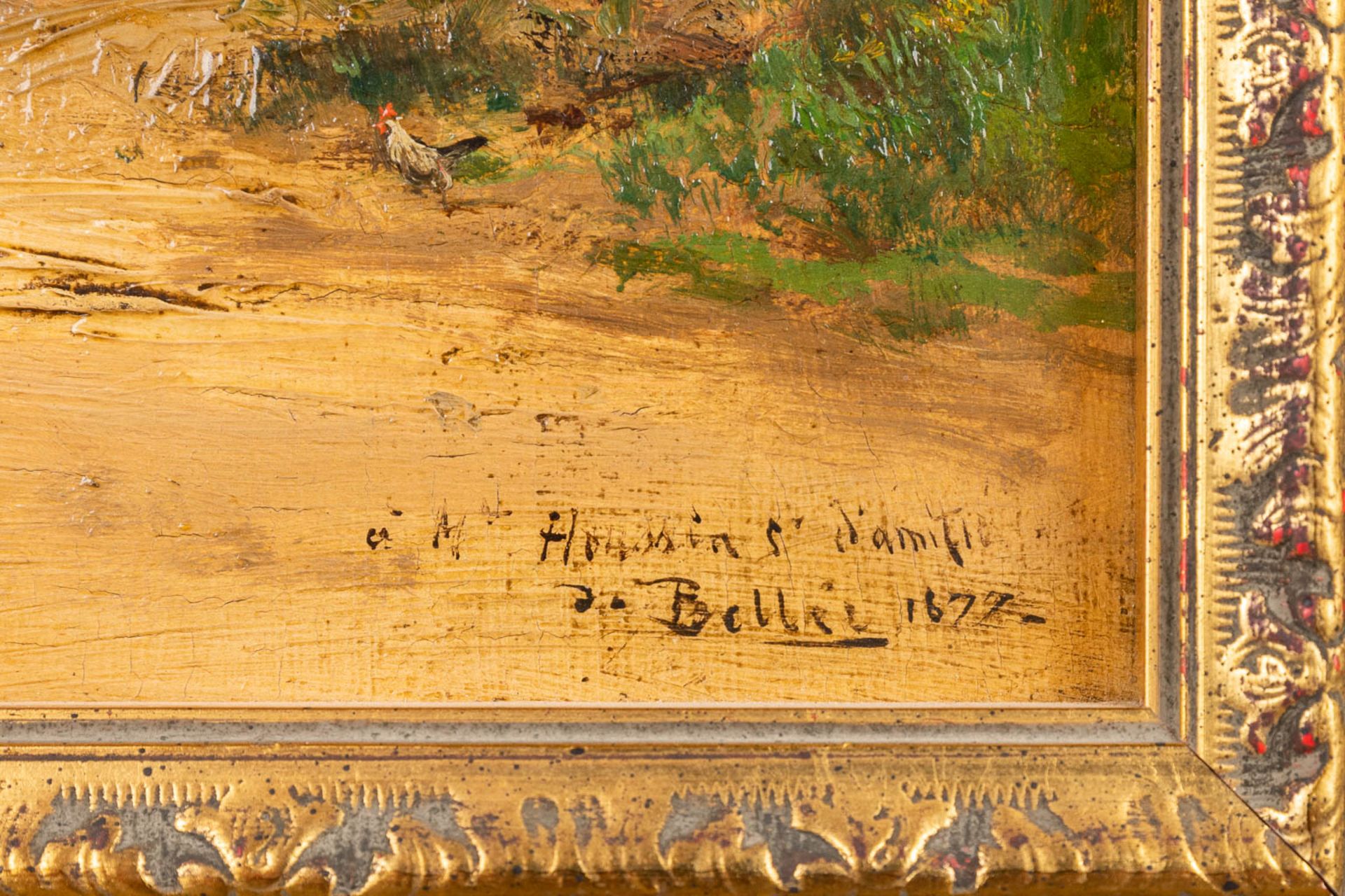 De BELLIS (XIX) 'The Farmhouse', oil on panel. 1877 (W:18 x H:24 cm) - Bild 6 aus 7