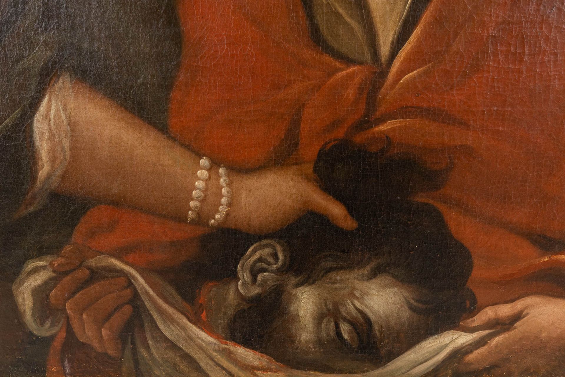 Circle of Guido RENI (1575-1642) 'Judith Beheading Holofernes' oil on canvas. 17th C. (W:102 x H:75 - Image 7 of 9