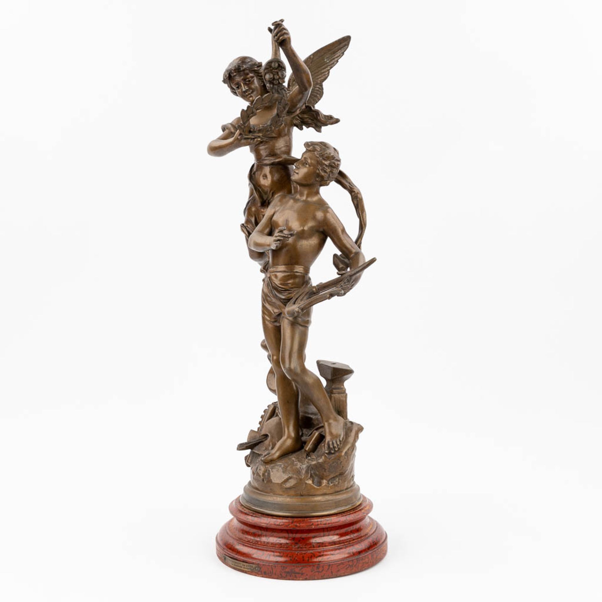 Henryk Kossowski (1855-1921) 'Couronnement des Arts', Spelter. France, circa 1900. (H:63 - Bild 7 aus 15