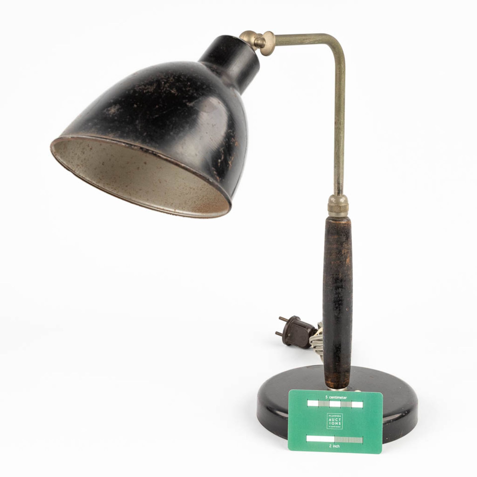 Christian DELL (1893-1974) 'Table lamp' made of metal and wood. (H:37 x D:16 cm) - Image 2 of 12