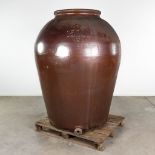 A very large jar made of glazed ceramics, used in a mustard factory. 1500 liter. (H:175 x D:140 cm)