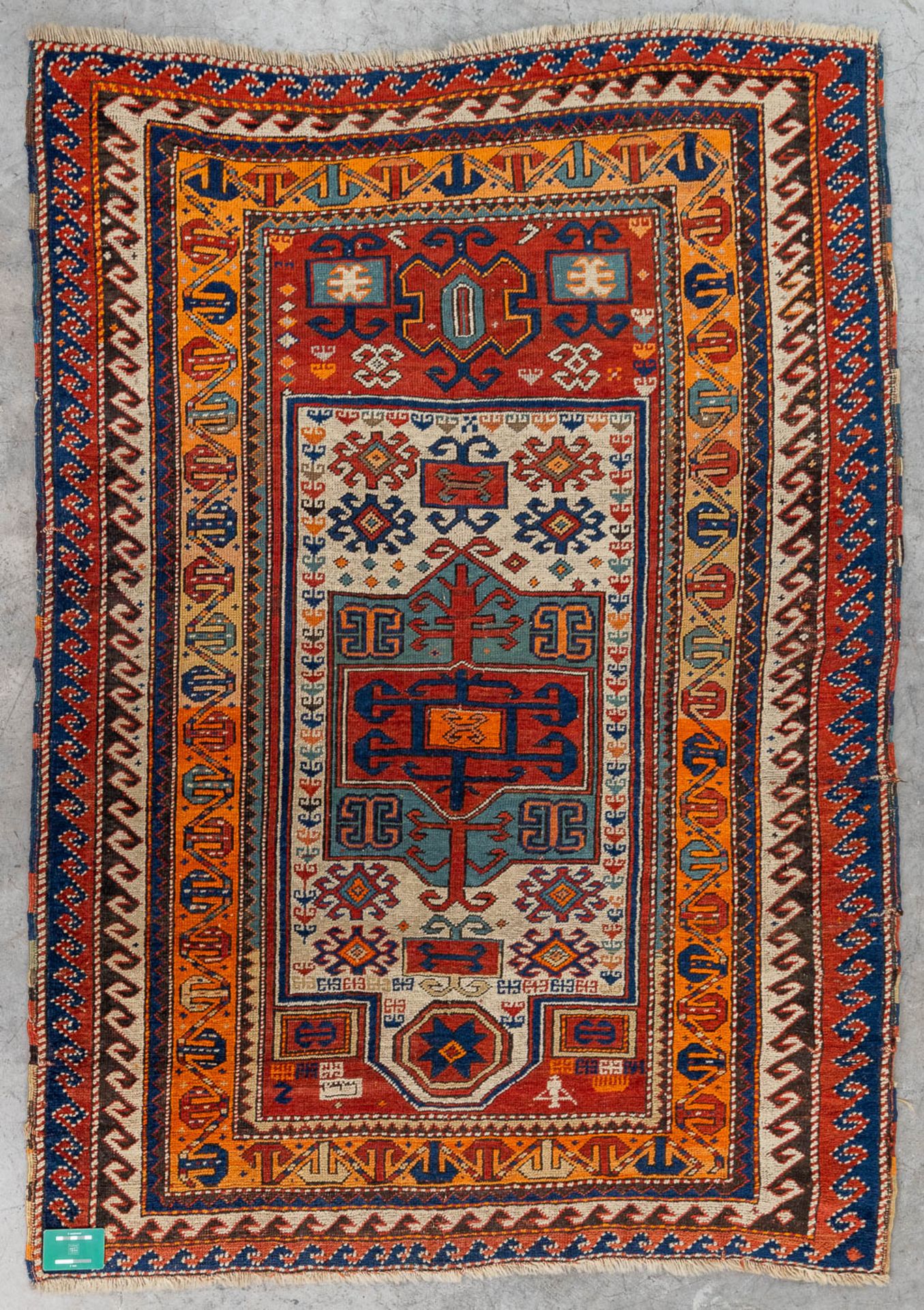 An oriental hand-made carpet. Kazak Caucasian. (L:175 x W:122 cm) - Image 2 of 9