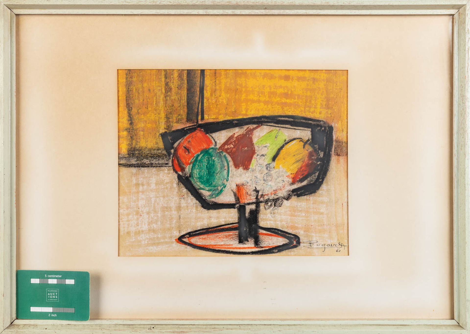 AndrŽ BOGAERT (1920-1986) 'still life with fruit bowl' oil on panel. 1960 (W:26 x H:21 cm) - Image 2 of 5