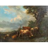 Eugne VERBOECKHOVEN (1798/99-1881)(attr.) 'Bull Fight' oil on panel. (W:48 x H:37 cm)