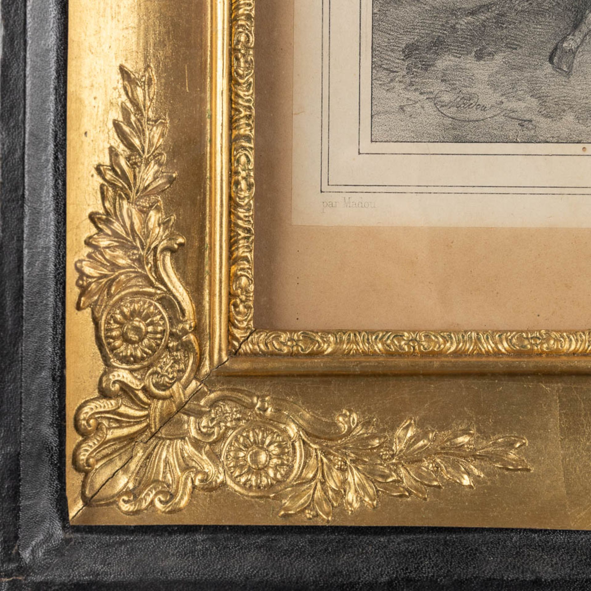 A pair of frames with lithographies, framed in an empire frame. 19th C. (W:59 x H:49 cm) - Bild 11 aus 21