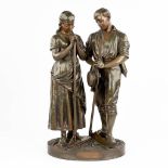 Arthur WAAGEN (act.1869-1910) 'L'Angelus' a statue made of spelter. (L:26 x W:34 x H:68 cm)