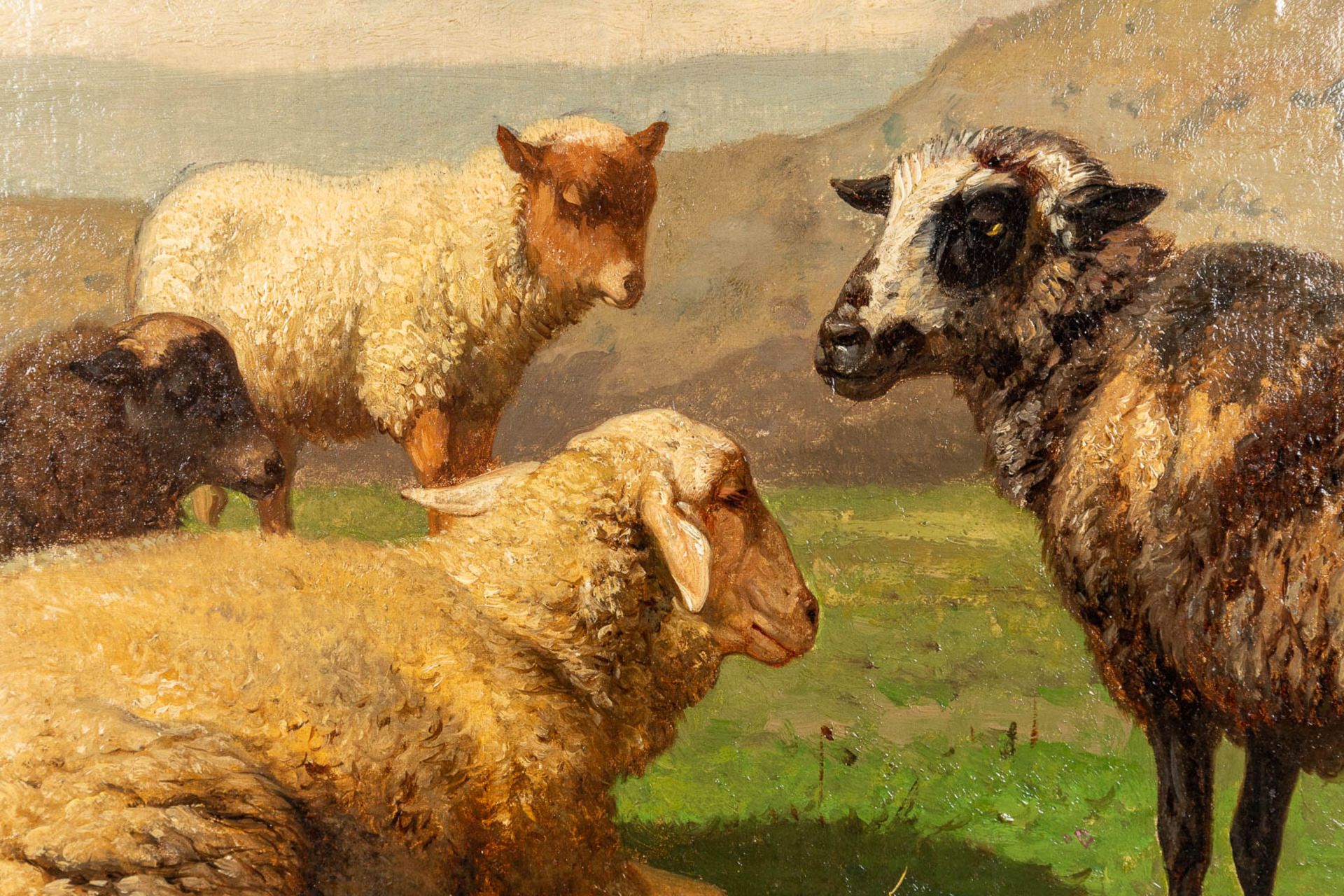 Louis ROBBE (1806-1887) 'The Black Sheep' a painting, oil on canvas. (W:70 x H:46 cm) - Bild 6 aus 7