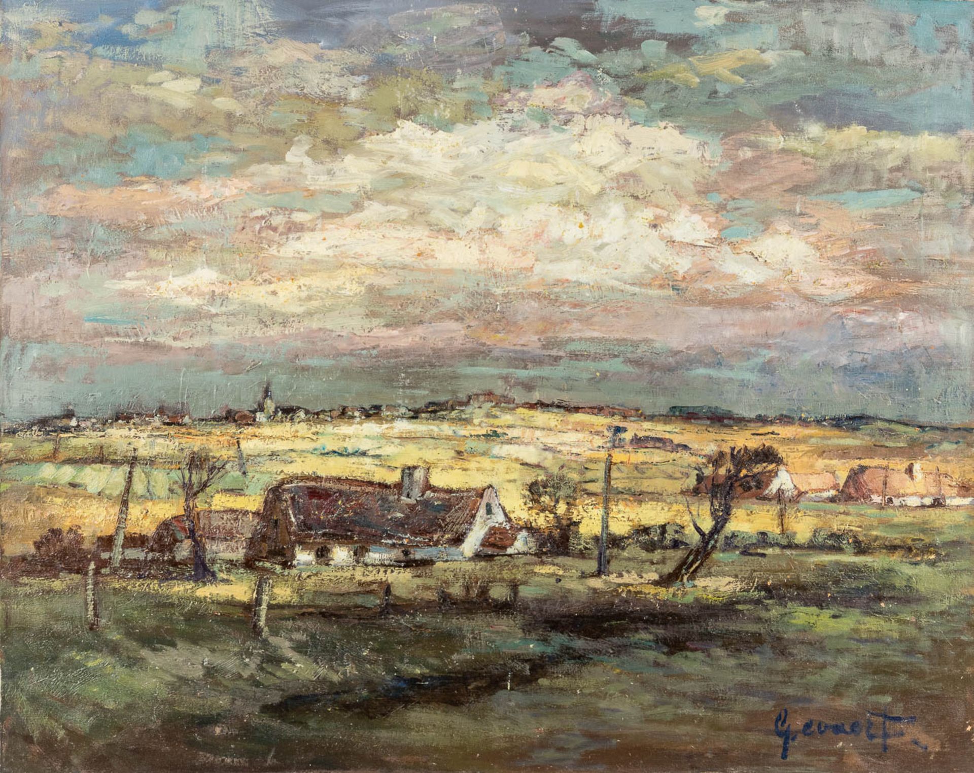 Alidoor GEVAERT (1911-1997) 'Expressionist landscape' oil on canvas. (W:100 x H:80 cm)