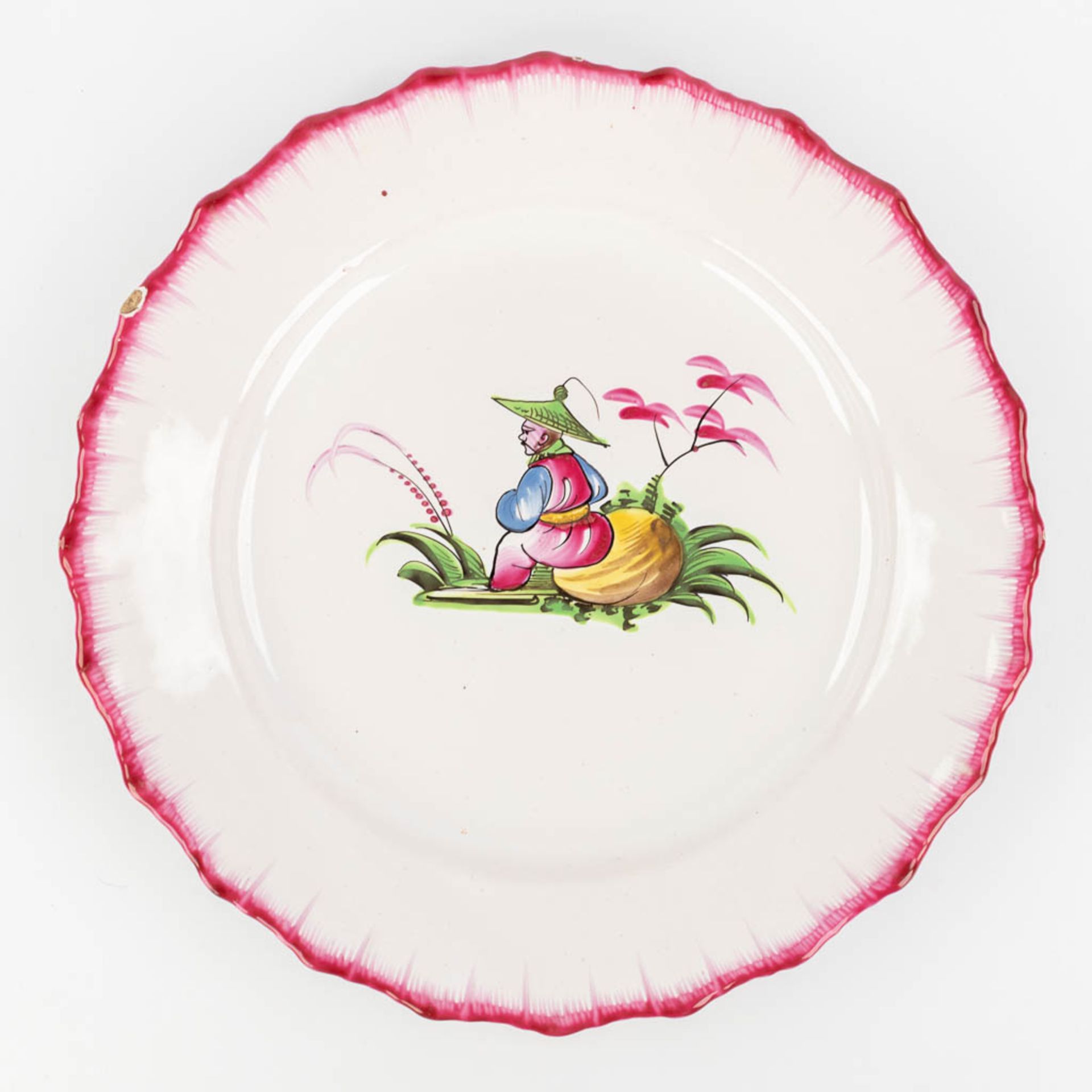 Faience De l'Est, a large collection of 24 plates with hand-painted flower decor. (D:22,5 cm) - Bild 5 aus 28