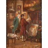 Ernest MEISSONIER (1815-1891)(after) 'Atelier De Peintre', oil on panel. (W:23 x H:31 cm)