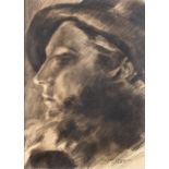 Joseph VERDEGEM (1897-1957) 'Portrait of a Young Man' charchoal on paper. (W:29 x H:41 cm)