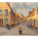 Jacques VAN DAMME (1933) 'De Rolweg', oil on panel. (W:46,5 x H:41 cm)