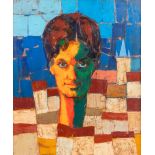 JeanŽmile OOSTERLYNCK (1915-1995) 'Cubist Portrait', oil on canvas. 1974 (W:48 x H:59 cm)