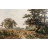 Euphrosine BEERNAERT (1831-1901) 'Landscape', oil on panel. (W:70 x H:44 cm)