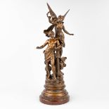 Louis MOREAU (1883-1958) ?Glorification du travail?, patinated spelter. (H:81 cm)