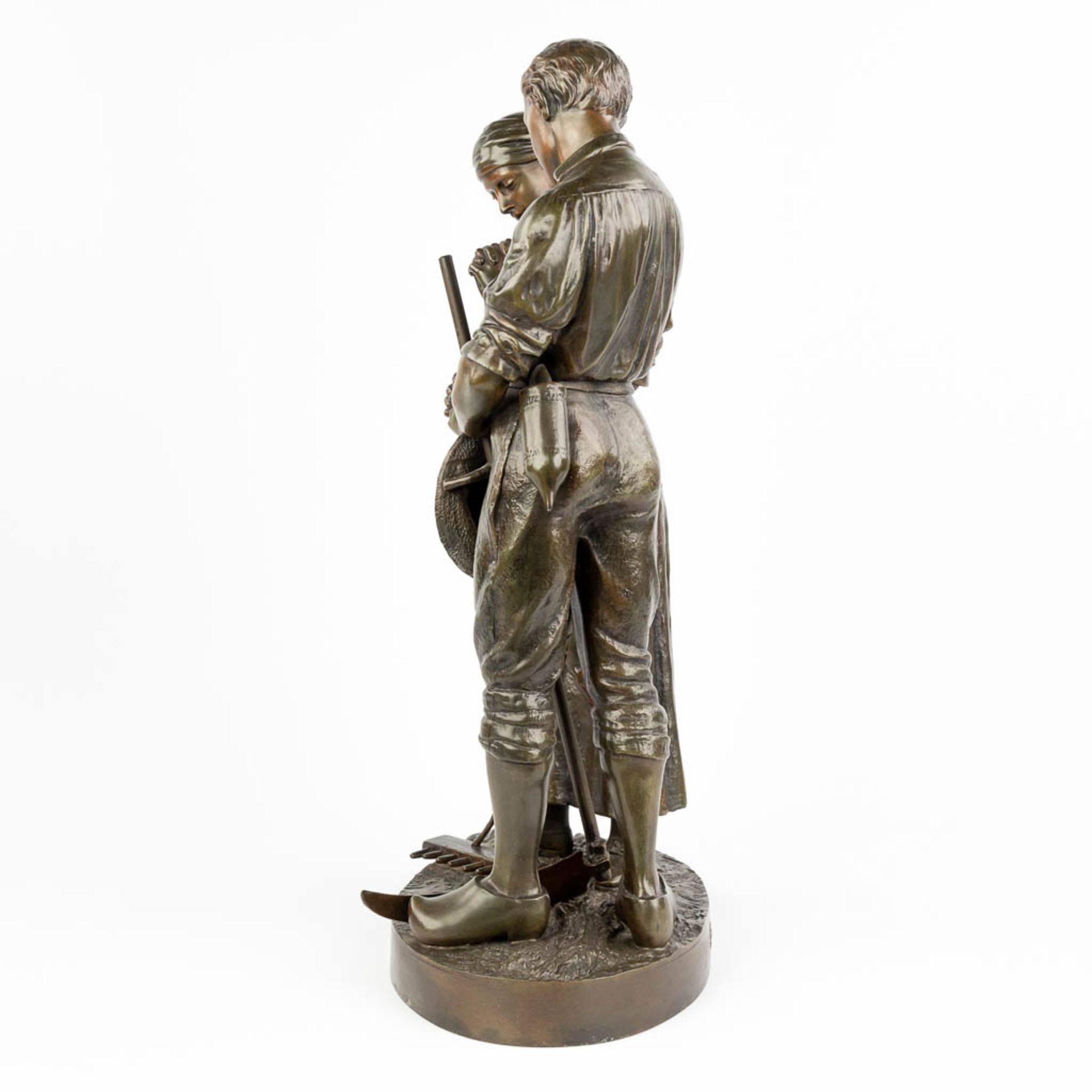 Arthur WAAGEN (act.1869-1910) 'L'Angelus' a statue made of spelter. (L:26 x W:34 x H:68 cm) - Bild 3 aus 14