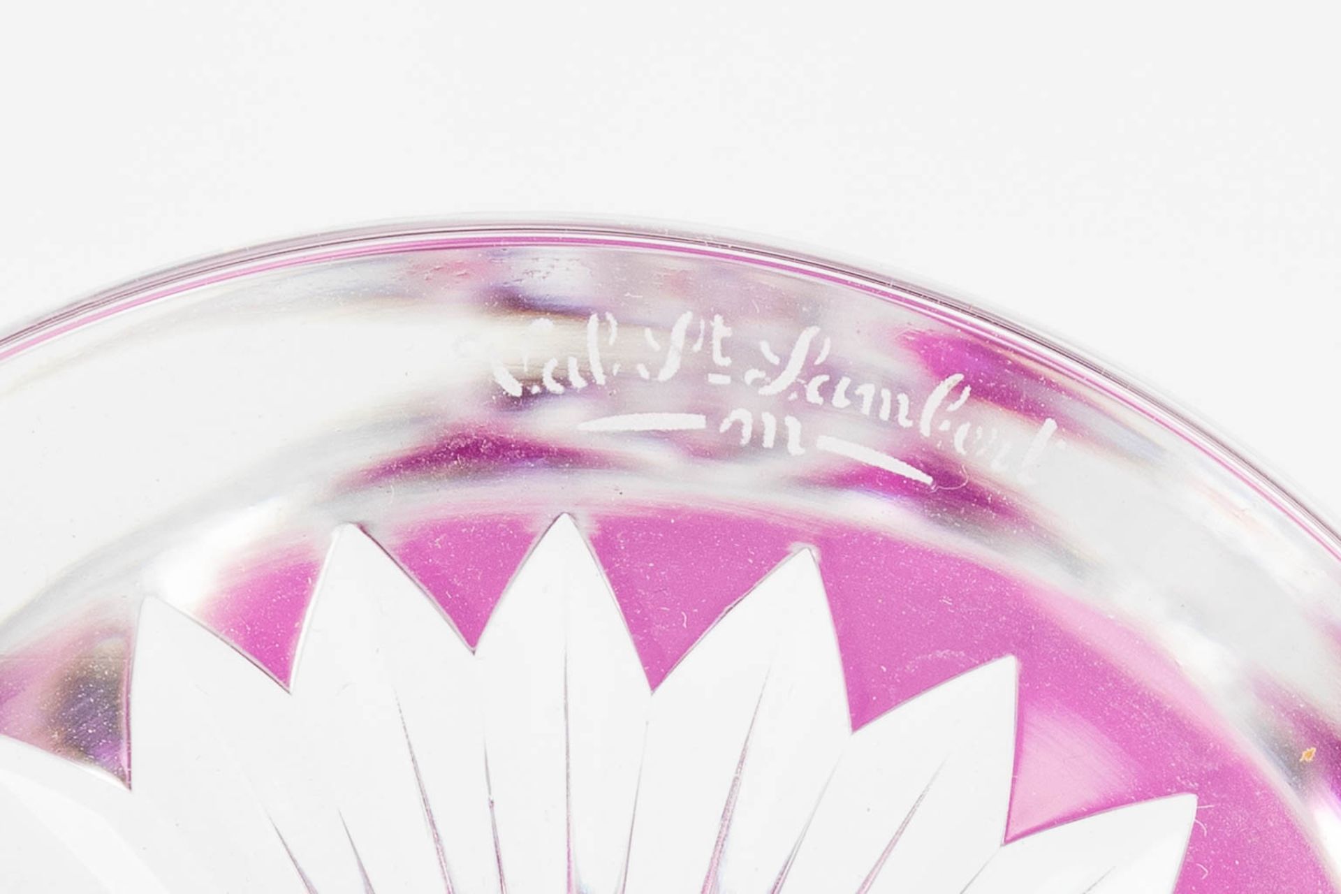 Val Saint Lambert 'Berncastel', a set of 6 coloured and cut crystal glasses or goblets. (H:18 x D:8 - Bild 13 aus 17