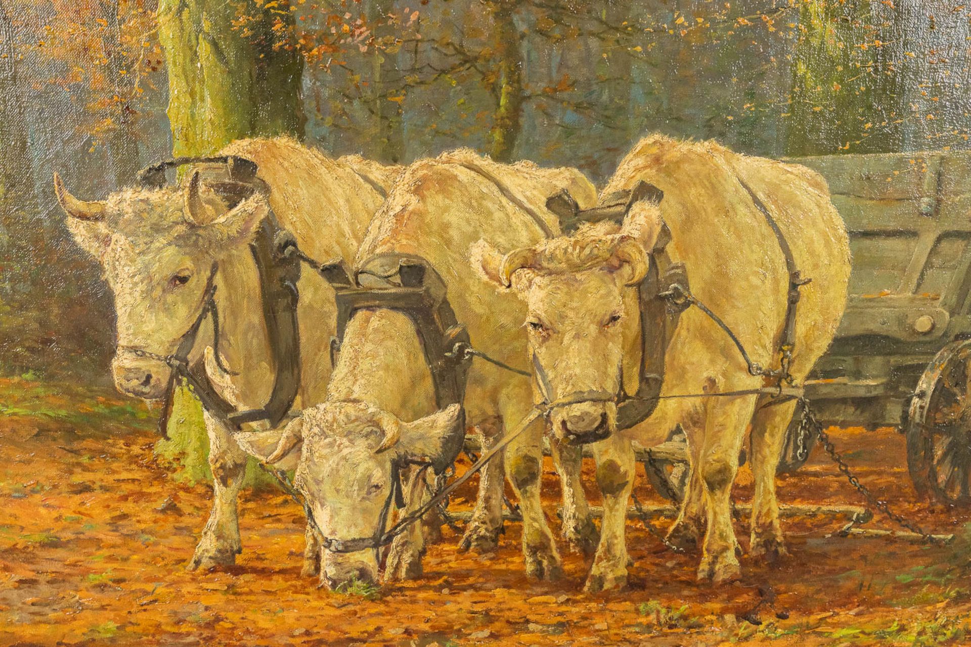 Adolphe JACOBS (1859-1940) 'The Cows', oil on canvas. (W:105 x H:82 cm) - Bild 4 aus 12
