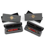 Parker Dufold ballpoint and fountain pen model 'Red Jasper' with 18-karat gold nib. (W:13 cm)