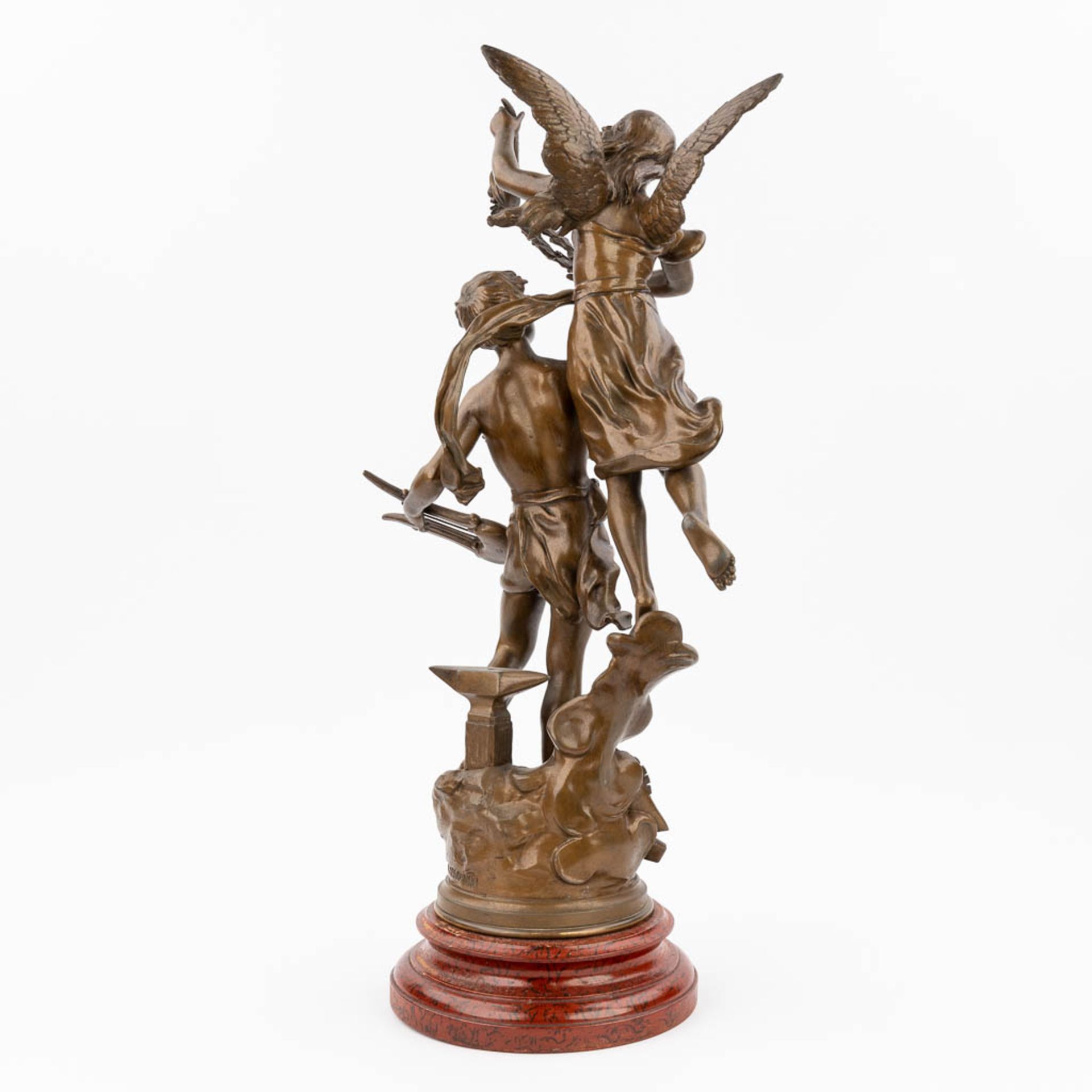 Henryk Kossowski (1855-1921) 'Couronnement des Arts', Spelter. France, circa 1900. (H:63 - Bild 3 aus 15