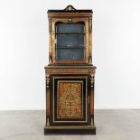 An antique display cabinet with boulle inlay, Napoleon 3 period (L:40 x W:70 x H:180 cm)