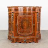 A one door commode, decorated with marquetry inlay and mounted with bronze. 20th century. (L:47 x W