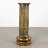 LŽo MAES DECOCK (XIX-XX), Torhout. A pedestal with floral decor made of flemish earthenware. (L:33