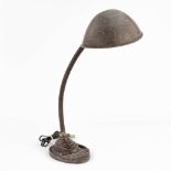 A table lamp made of metal in Bauhaus style. Circa 1940. (H:42 cm)