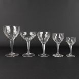 Val Saint Lambert 'Legagneux', a collection of crystal glasses. 40 pieces. (H:17 x D:9 cm)