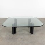 Marco I ZANUSO (1916-2001) 'Eta Beta Coffee Table' for Zanotta. Glass mounted on metal feet. (L:130