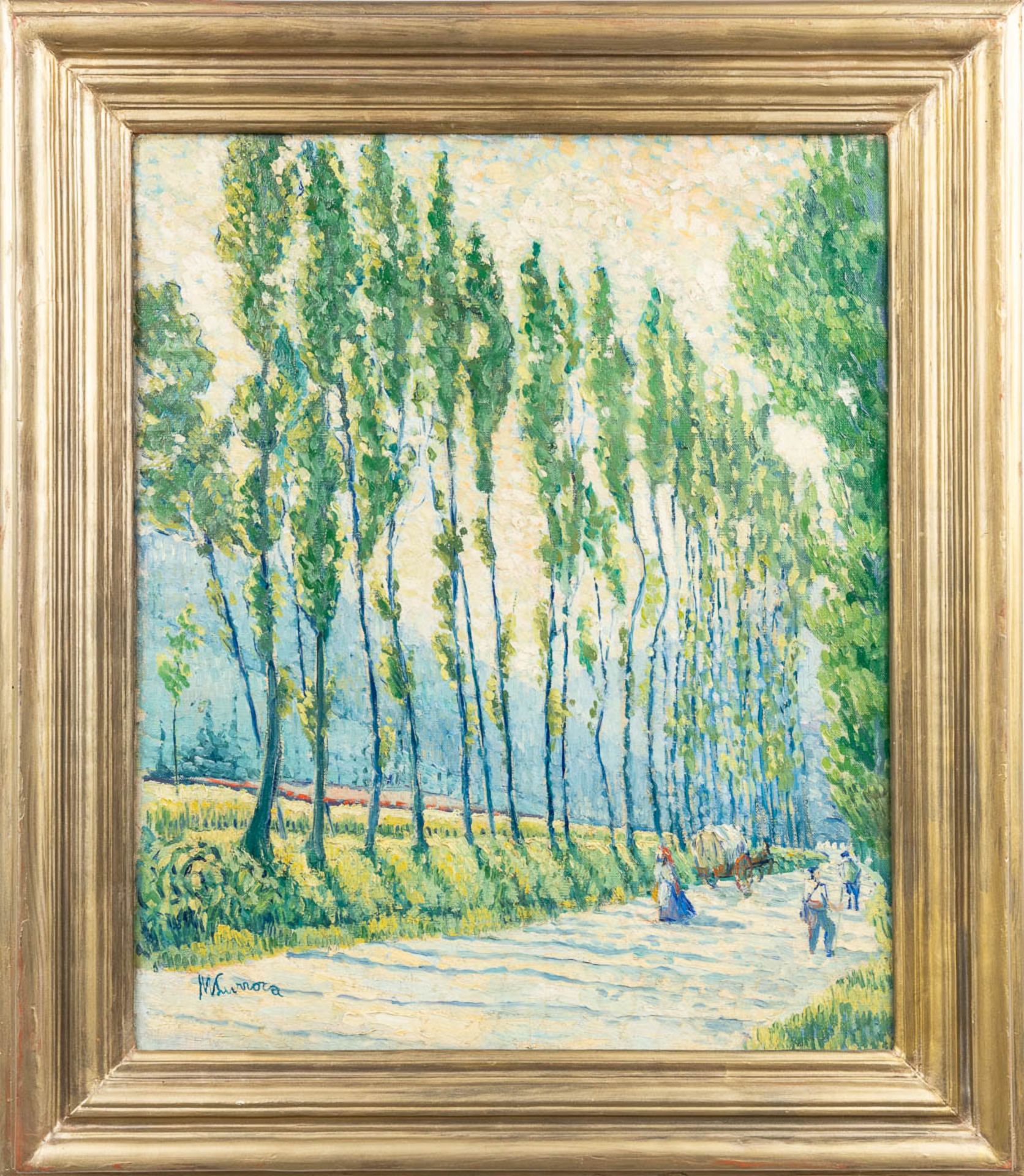 'A view in the park' a painting, oil on canvas. (W:51 x H:63 cm) - Bild 3 aus 7