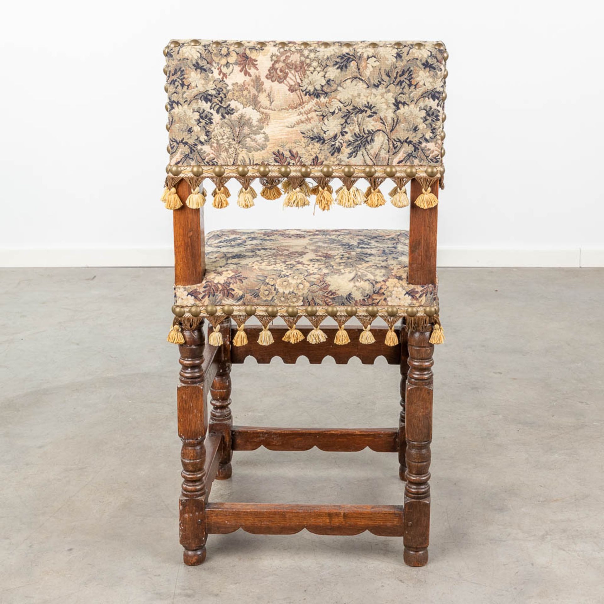 A set of 4 antique chairs, covered with tapestry upholstery. (L:40 x W:44 x H:88 cm) - Bild 8 aus 12