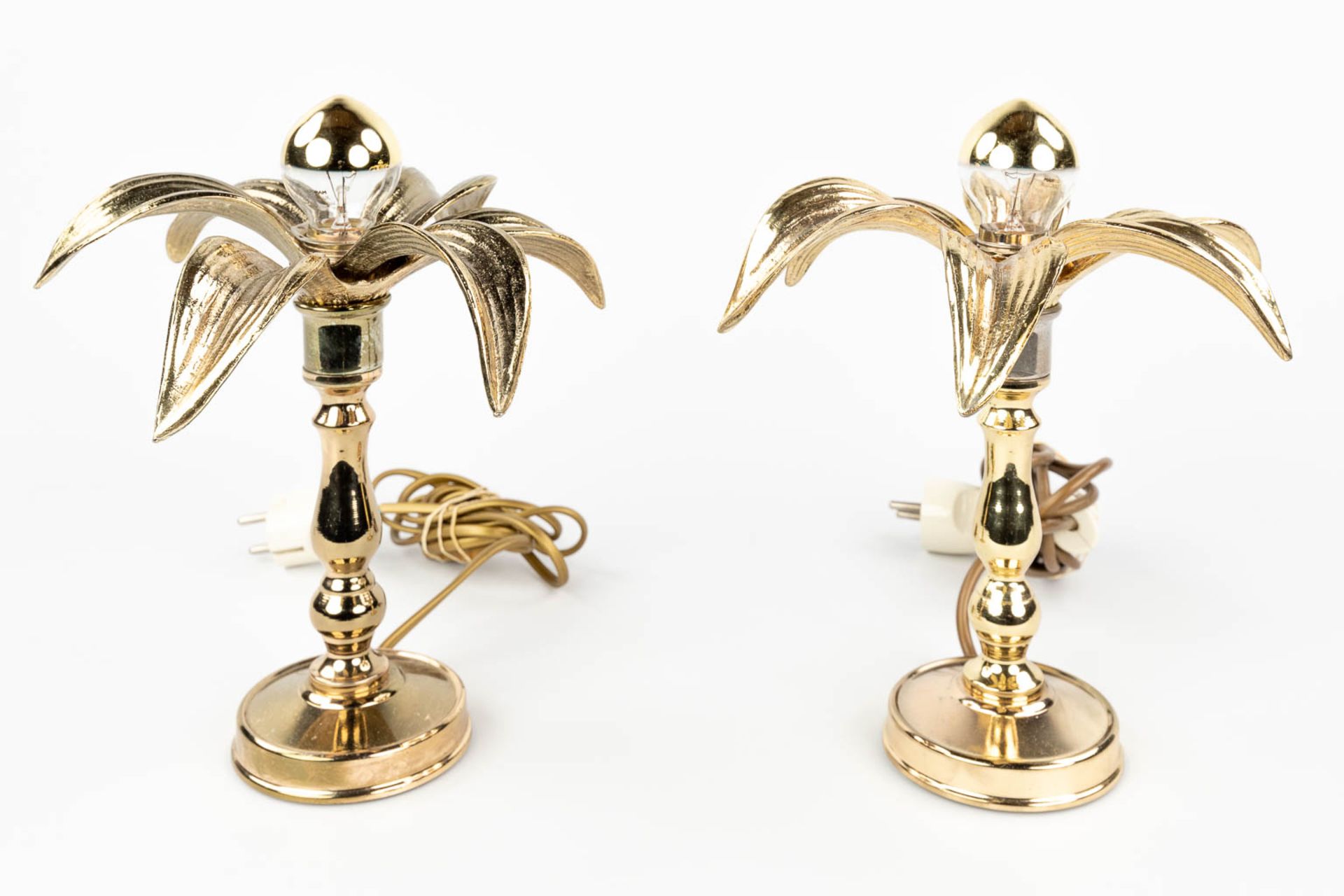 A pair of table lamps in the shape of a palm tree (H:25,5 x D:22 cm) - Image 9 of 14