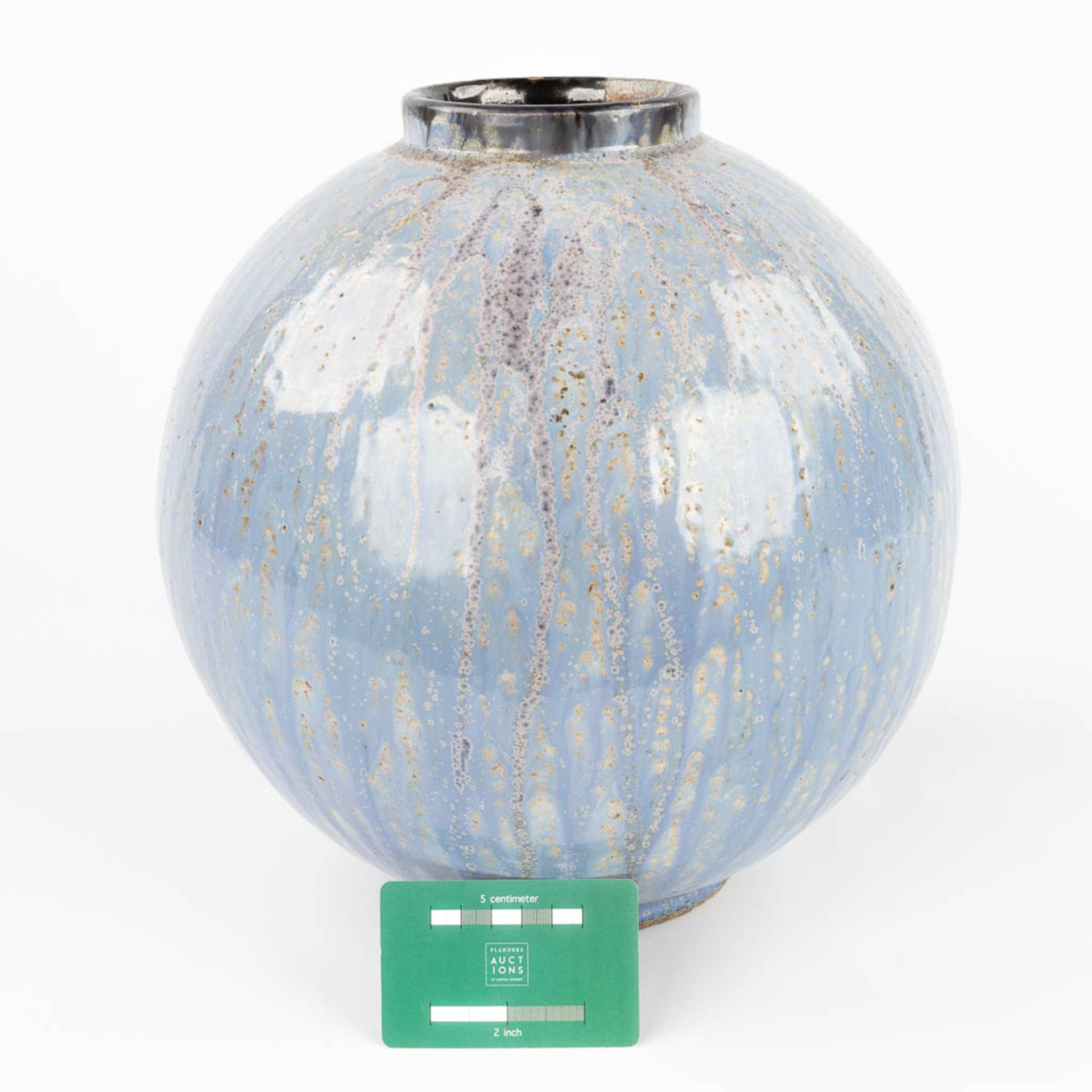 Roger GUERIN (1896-1954) 'Ball Vase', glazed grs. Circa 1920. (W:30 x H:30 cm) - Image 2 of 10