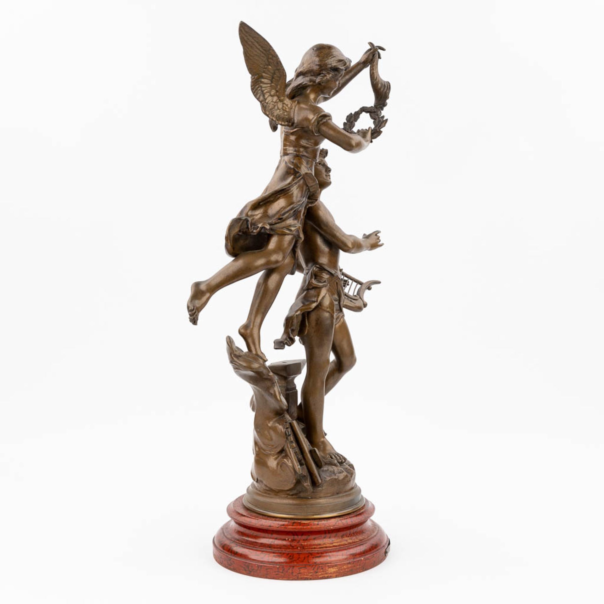 Henryk Kossowski (1855-1921) 'Couronnement des Arts', Spelter. France, circa 1900. (H:63 - Bild 4 aus 15