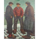Emile WILKIN (1905-?) 'The Quay' oil on canvas. (W:80 x H:100 cm)