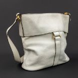 Delvaux, a handbag made of white leather with gold-plated elements. (W:32 x H:30 cm)