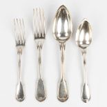 Christofle, Model Chinon, a collection of silver-plated cutlery. 38 pieces. (L:21 cm)