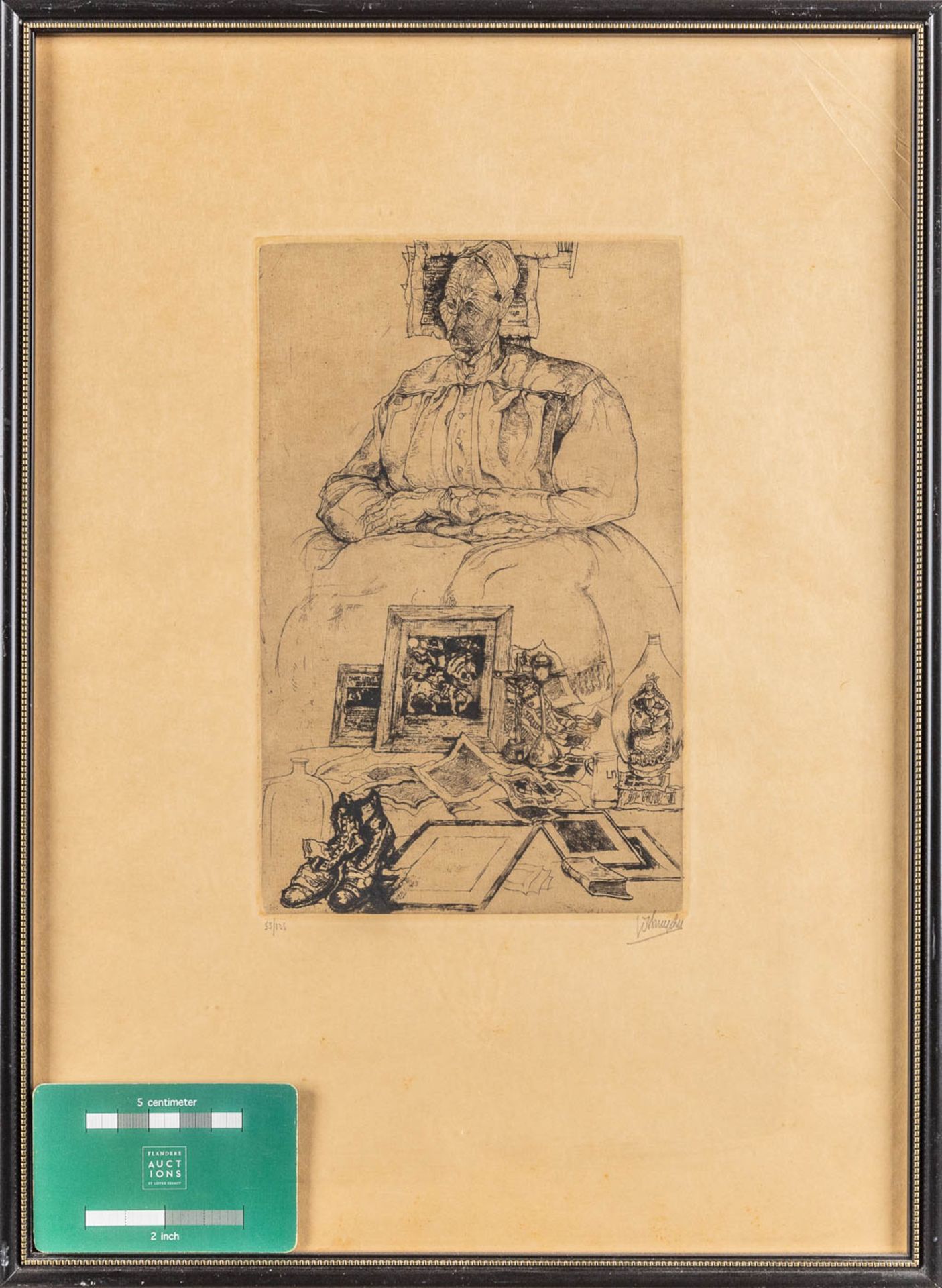 Jules DE BRUYCKER (1870-1945) 'Marchande', an etching. 55/125. (W:14 x H:21,5 cm) - Bild 2 aus 6